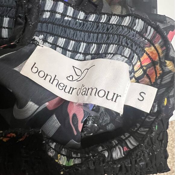 Bonheur d’amour ruffle detail floral mini dress Sz S - Picture 7 of 7